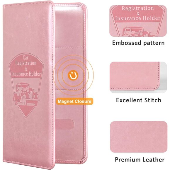 Car Registration and Insurance Holder - Vehicle Glove Box Car Organizer, Auto Tr - Picture 4 of 7